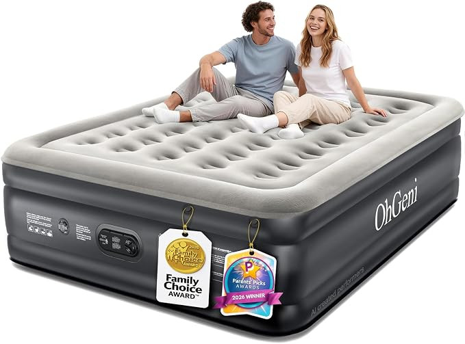 OhGeni Air Mattress Queen with Built in Pump, 18" Raised Inflatable Blow Up Mattress, Upgraded Su... | Amazon (US)