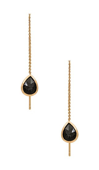 Threader Earrings in Black & Gold | Revolve Clothing (Global)