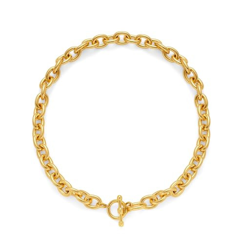LILIE&WHITE Gold Necklaces For Women With Thick Chain Necklace Toggle Necklace Chunky Chain Necklace Choker Link Chain Necklace Unique Fashion Gold Necklace Jewelry Gift | Amazon (US)