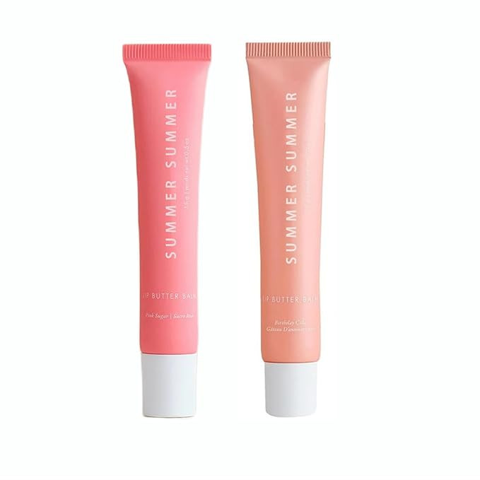 2 PCS Summer Lip Butter Balm, Conditioning Lip Gloss Lip Balm for Dry Lip, Soothing Lip Care (Pin... | Amazon (US)