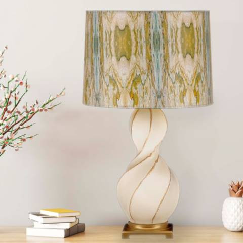Curves Ivory Ceramic Twist Table Lamp - #655M3 | Lamps Plus | Lamps Plus