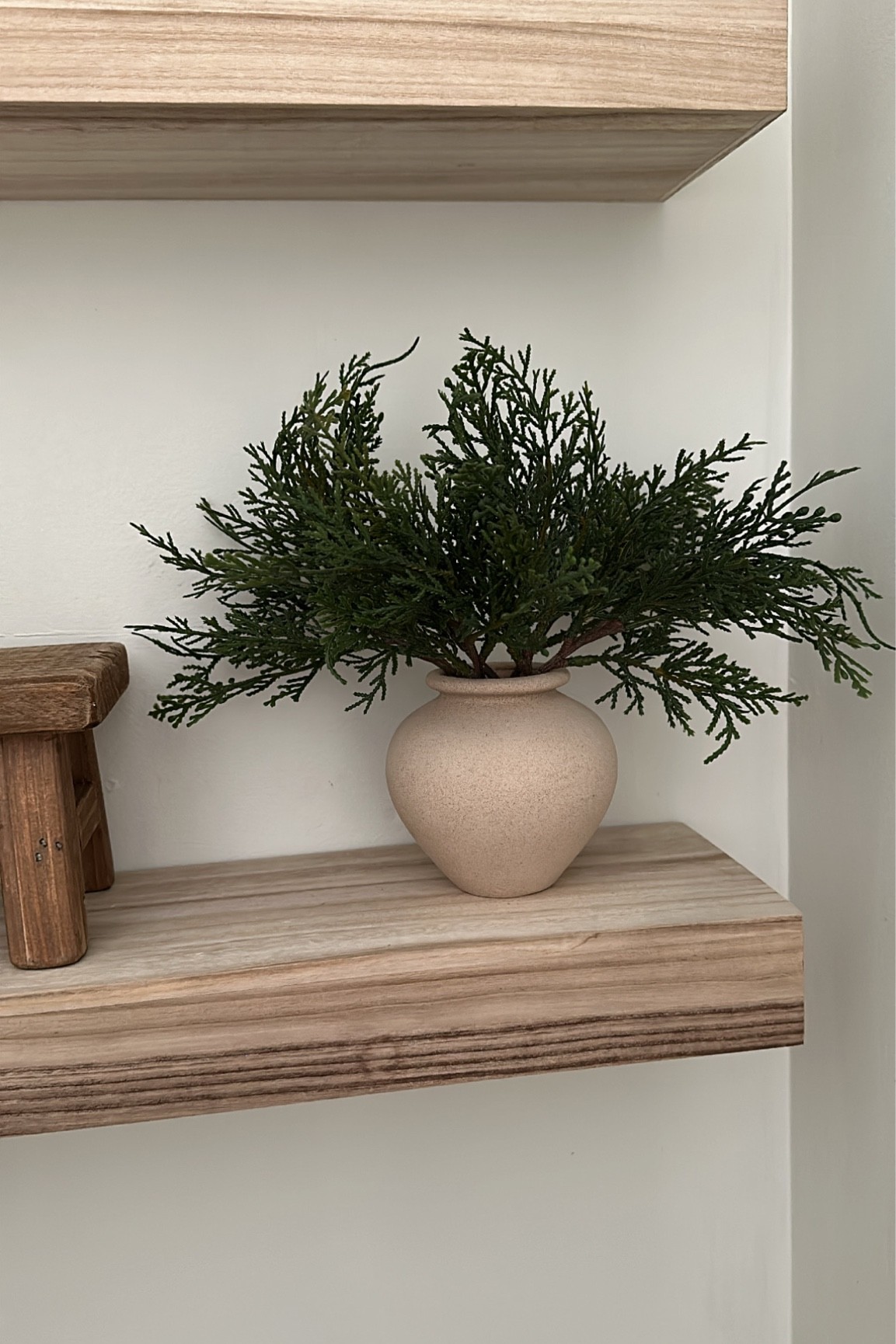 realistic faux stems. neutral christmas decor. hearth and hand with magnolia. target home. christmas decor. shelf styling. 

#LTKSeasonal #LTKhome #LTKHoliday