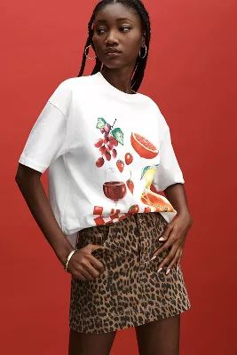 Damson Madder x Anthropologie Fruit Picnic Boyfriend Tee | Anthropologie (US)