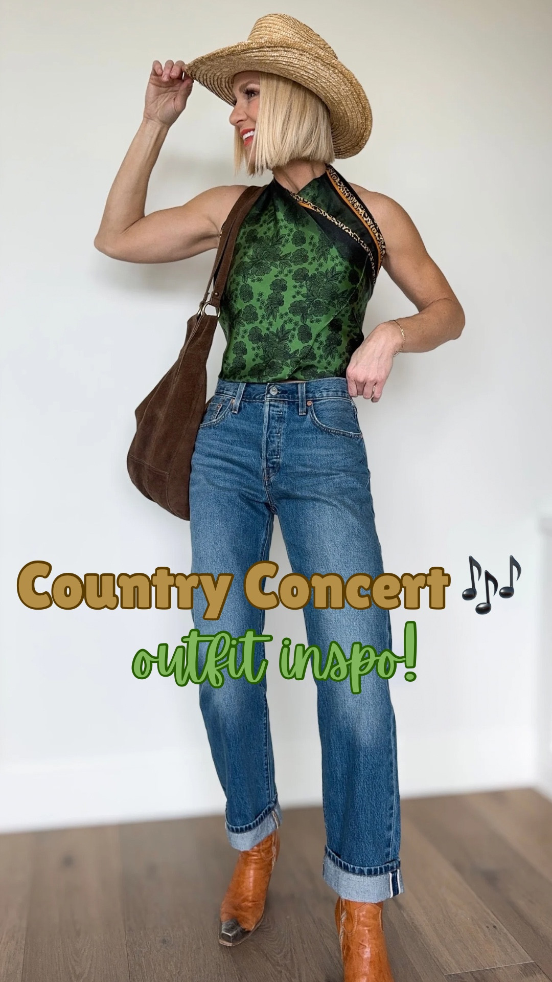 A variety of country concert outfit ideas! Most of these things I style & wear everyday— well, except of the cowboy hats and boots.😉 
👉🏼 I have the black cowboy hat in brown too, and the quality is SO GOOD for being Amazon.
Sizing ~
1st outfit: white top fits tts, or side down if your less busty. Jeans fit tts IMO, but some reviews suggest sizing up if you need room in the tummy. 
2nd outfit: red dress fits tts 
3rd outfit: black sweater vest and shorts fit tts.
4th outfit: denim shirt & camo pants fit tts 
5th outfit: jeans & boots fit tts.
🧣👉🏼fold over square silk scarf to make a triangle, then tie the top of ends of the scarf together. That part will go around your neck. Pull the bottom two corners of your triangle to your back. I loop the loose ends through my strapless bra to cover it and hold everything in place, then tie a knot.
**linked my go-to strapless bra that I’m wearing with outfit one as well as the last one 

#LTKFestival #LTKFindsUnder50 #LTKParties