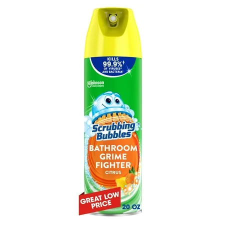 Scrubbing Bubbles Bathroom Grime Fighter Disinfectant Cleaner Aerosol, Citrus, 20 oz, 1 Count | Walmart (US)