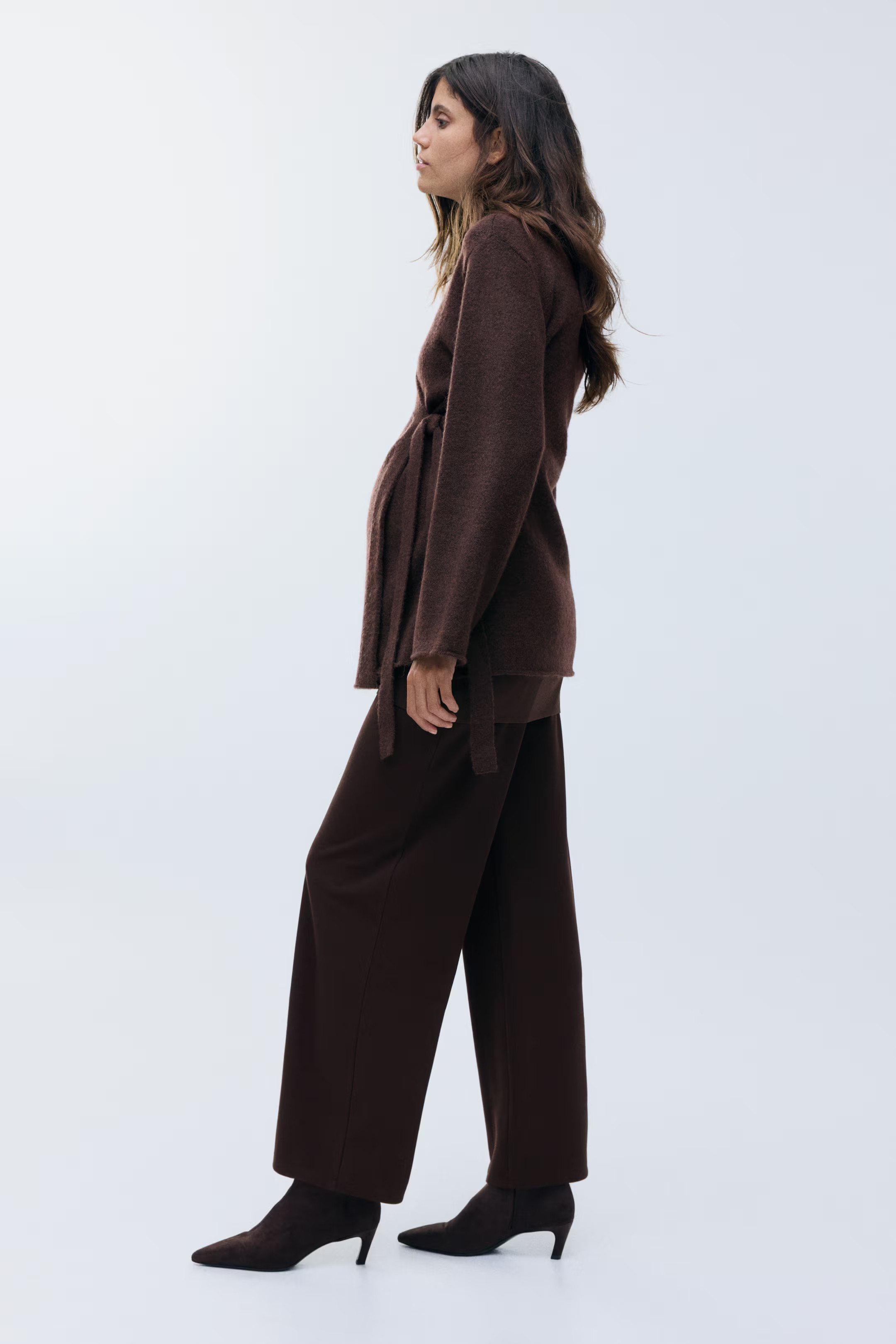 MAMA Wide-leg Pants - Dark brown - Ladies | H&M US | H&M (US + CA)