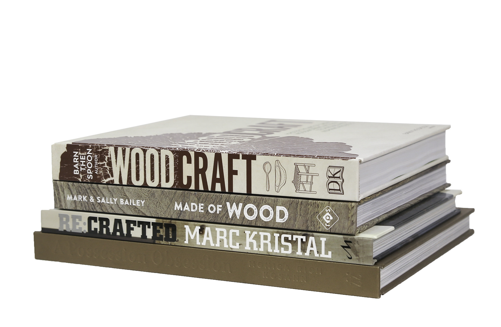Set of 4 Modern Coffee Book Stack - Denim/Silver - Booth & Williams - Beige | One Kings Lane