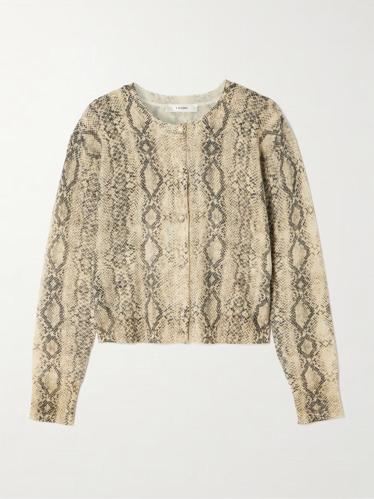 FRAME - Snake-print Cashmere Cardigan - Animal print | NET-A-PORTER (US)