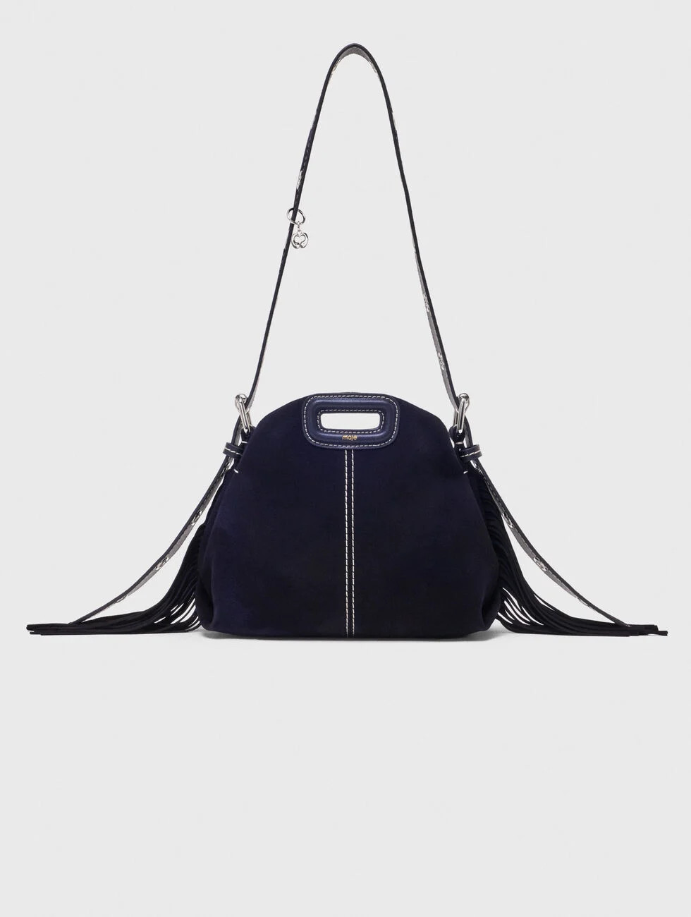 Topstitched suede mini Miss M bag Blue for Women | Maje | Maje US