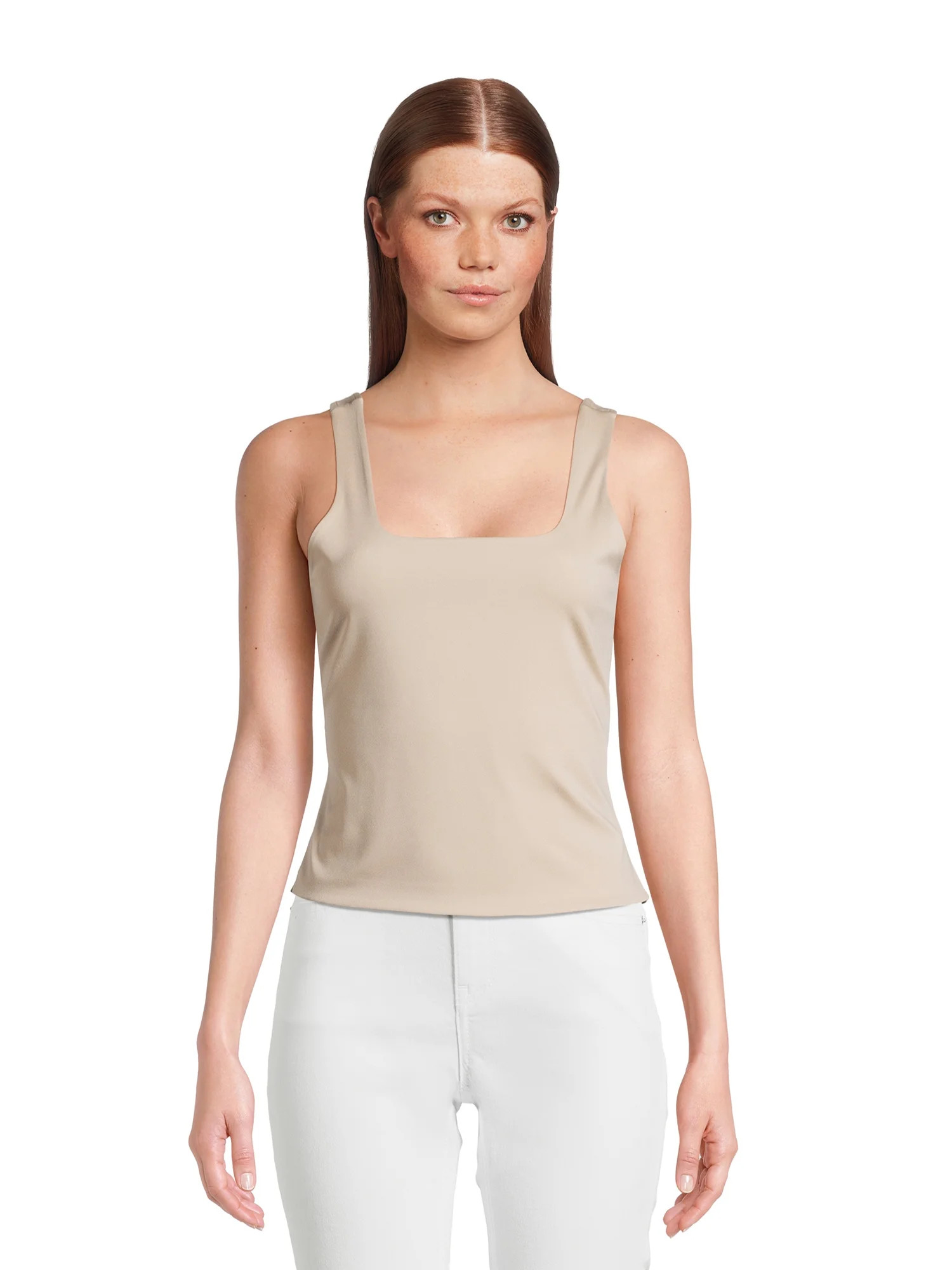 No Boundaries Juniors' Double Layer Square Neck Tank Top, Sizes XS-XXXL | Walmart (US)