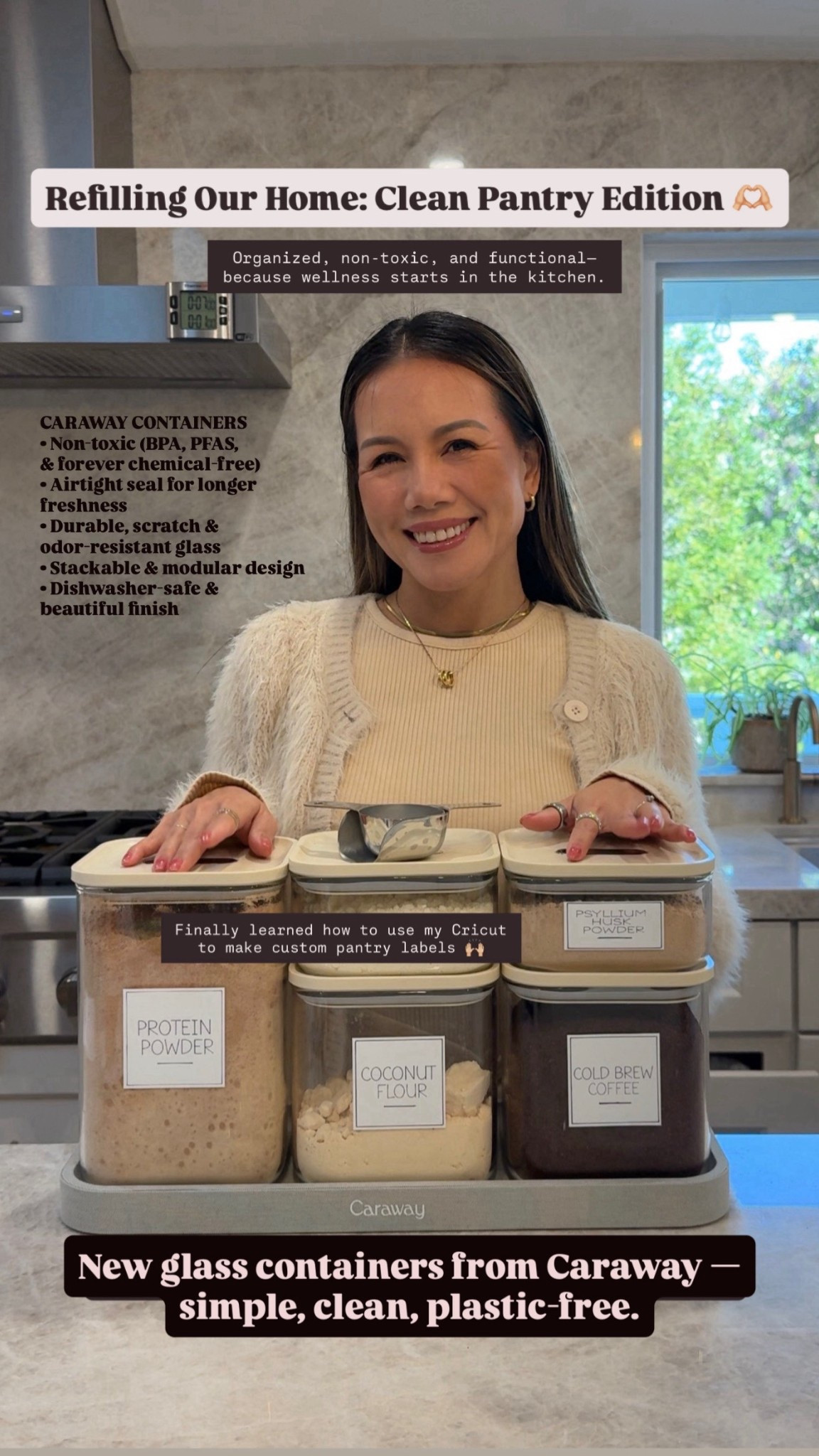 I finally upgraded a few of our most-used kitchen staples into Caraway’s glass containers—and I’m officially obsessed.

These aren’t just pretty—they’re:
✔️ Non-toxic (no BPA, PFAS, or forever chemicals)
✔️ Airtight sealed to keep ingredients fresh
✔️ Scratch- and odor-resistant glass
✔️ Stackable, modular, and seriously aesthetic

I’ve been slowly making swaps that support both our wellness and home flow—and this one feels like a big win. 

#LTKmomlife #LTKHome