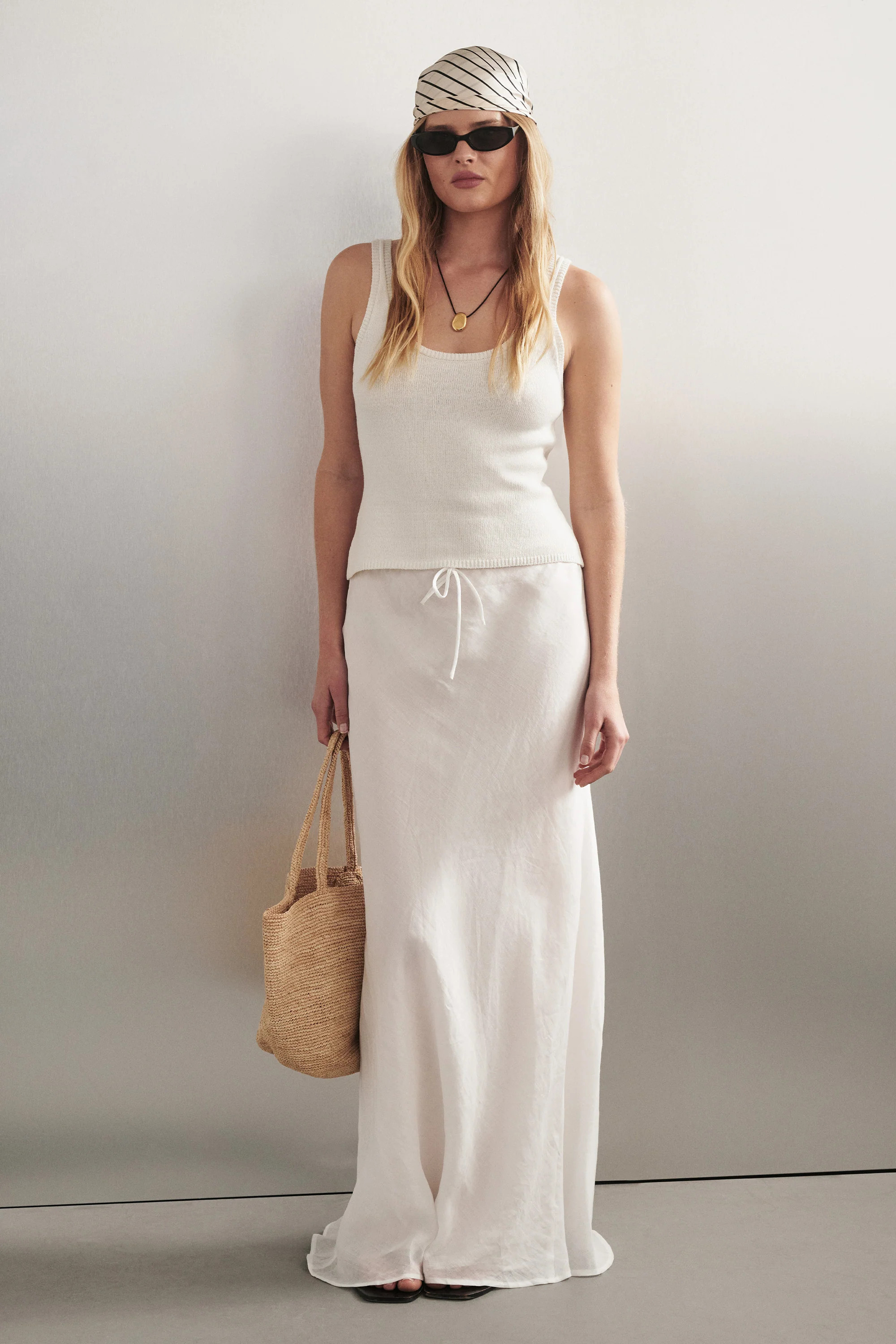 BRIGETTE OFF WHITE KNIT TANK | DISSH