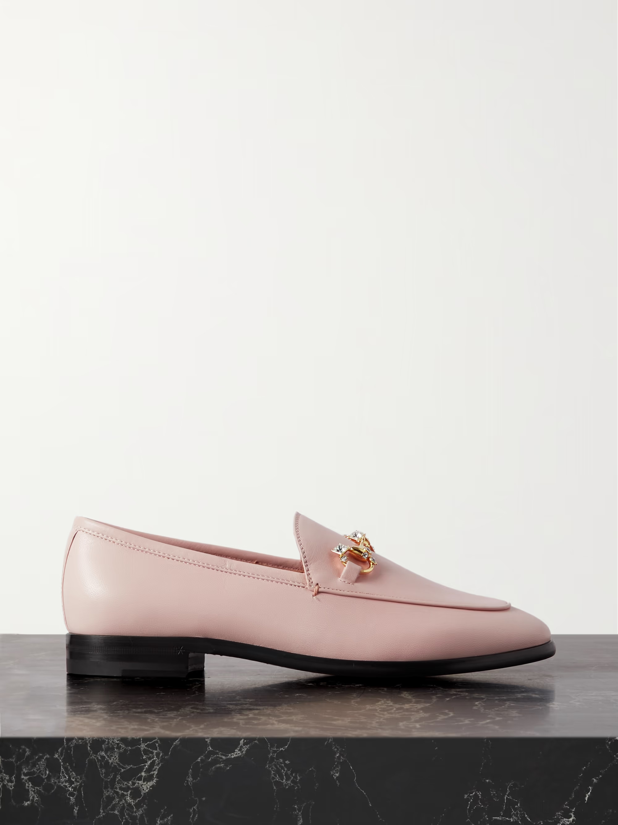 Jordaan horsebit-detailed crystal-embellished leather loafers | NET-A-PORTER (US)