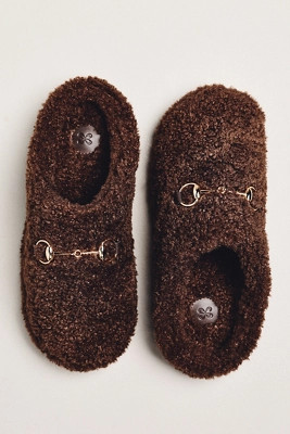Maeve Sherpa Fleece Bit Scuff Slippers | Anthropologie (US)