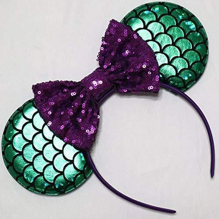 CL GIFT Ariel Mickey Ears, Ariel Ears, Littler Mermaid Ears, Little Mermaid Mickey Ears, Purple M... | Walmart (US)