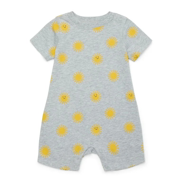 Garanimals Baby Boy Short Sleeve Slub Jersey Print Romper, Sizes 0-24 Months | Walmart (US)