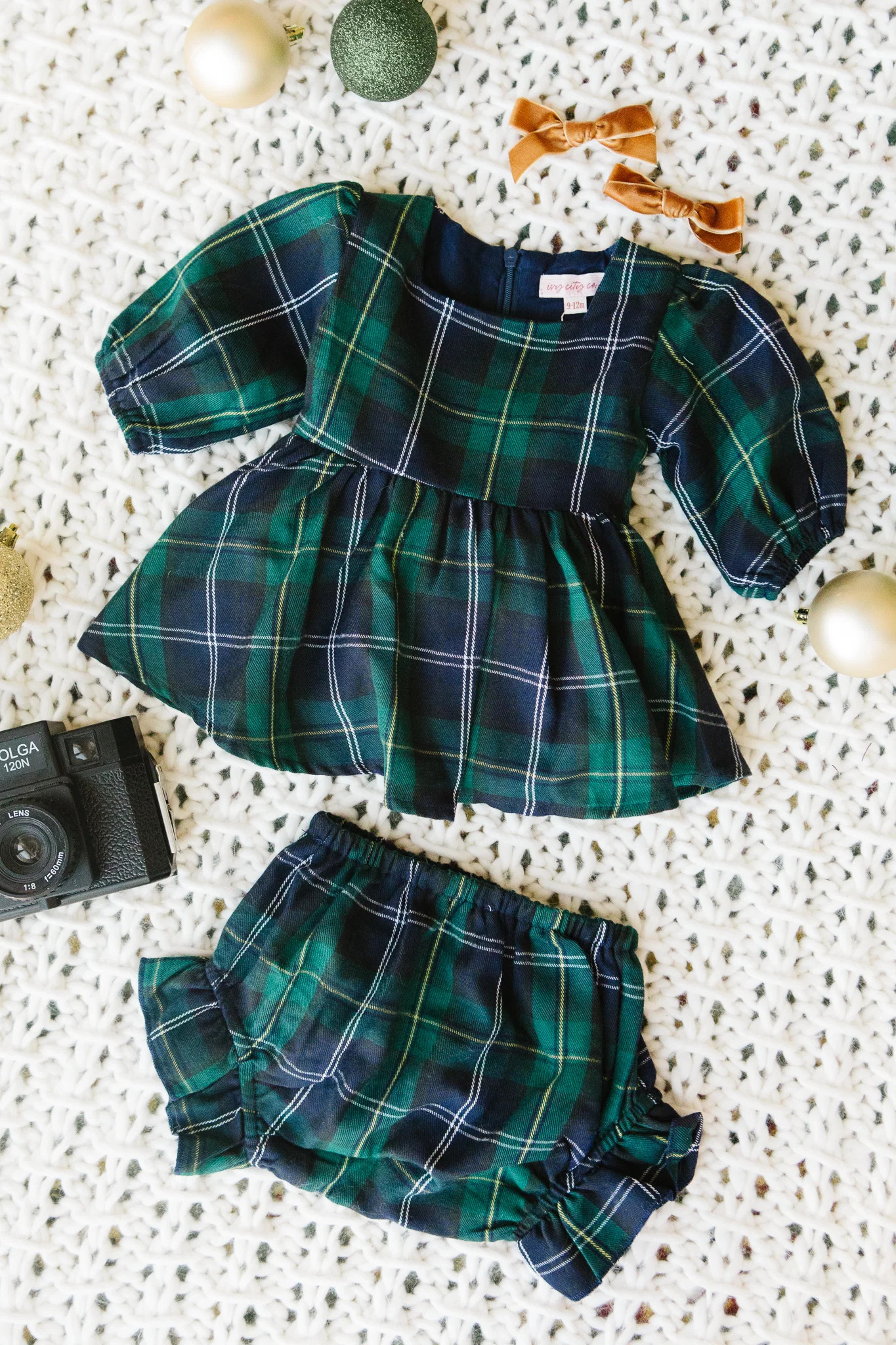 Baby Connie Dress Set in Navy Plaid | Ivy City Co