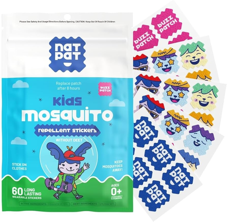 NATPAT Buzz Patch Mosquito Patch Stickers for Kids - Plant Based Ingredients, Non-Toxic - The Ori... | Amazon (US)