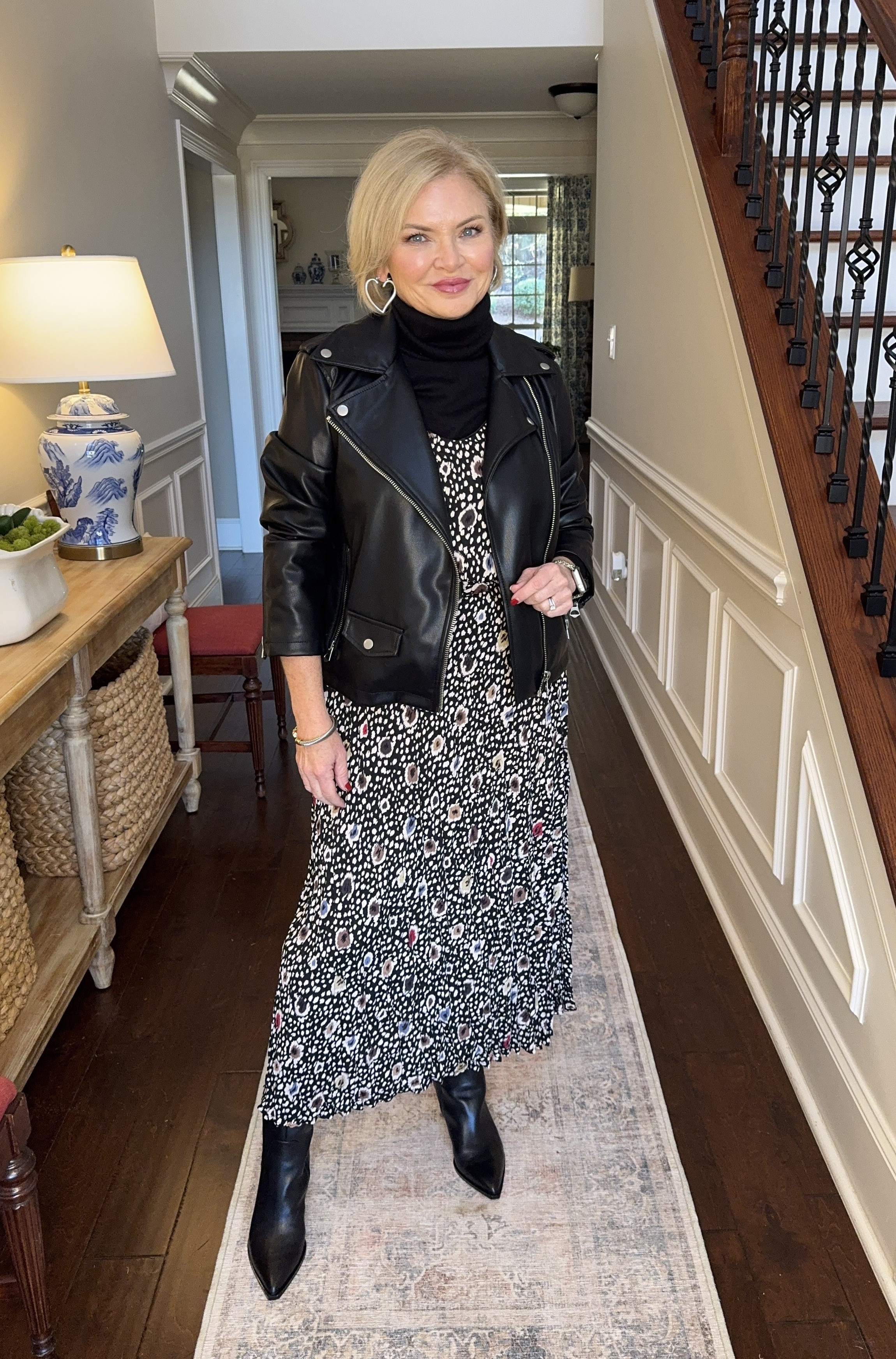 A turtleneck can stretch the lifespan of. your summer dresses! I've topped the turtleneck & dress with a moto jacket for a little edge.  I'm wearing an XS jacket, Small dress and Medium Petite turtleneck.

winter outfit
date night outfit
moto jacket
faux leather jacket
winter dress outfit
Talbots
Nic & 
Zoe

#stylewithserena
#fashionover50
#midlifefashion
#over50andfabulous
#petitefashion 

 #LTKSeasonal #LTKSaleAlert #LTKFindsUnder100