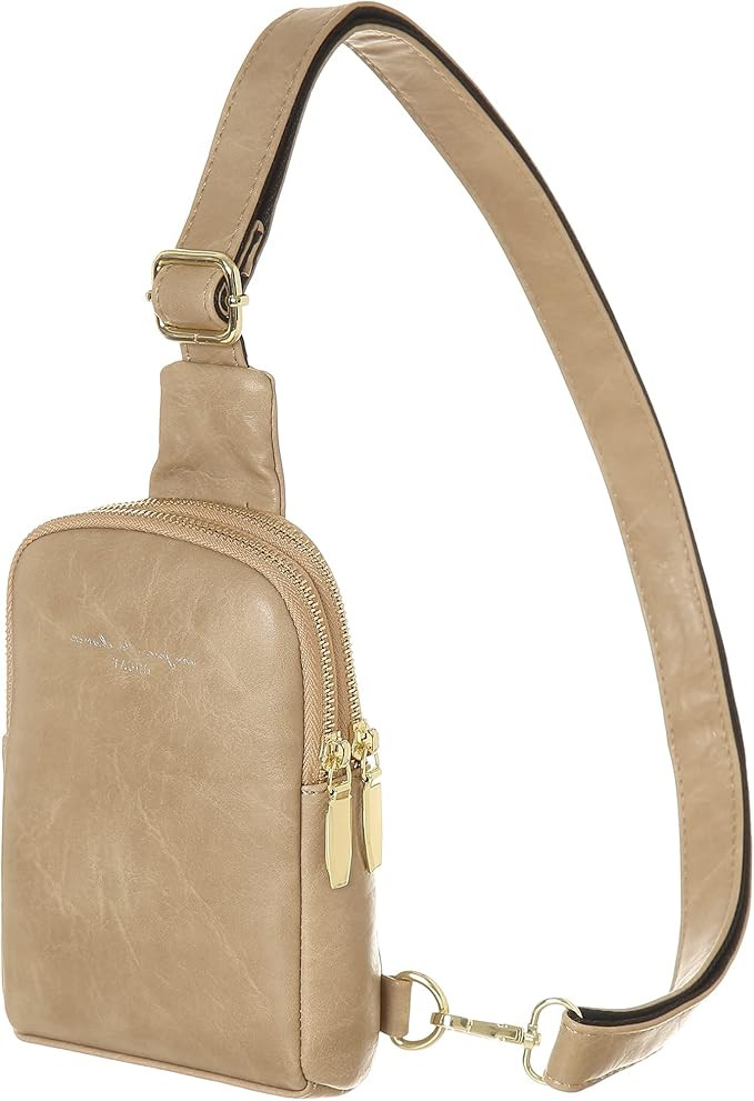 Small Crossbody Sling Bags for Women Vegan Leather Cell Phone Purse Fanny Packs for Women Men Tee... | Amazon (US)