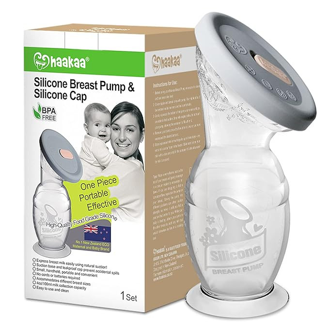 haakaa Manual Breast Pump with Base 4oz/100ml+Lid | Amazon (US)