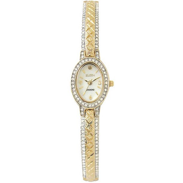 Elgin Adult Woman's Analog Watch in Two-Tone Gold with Oval Dial - EG9857 | Walmart (US)