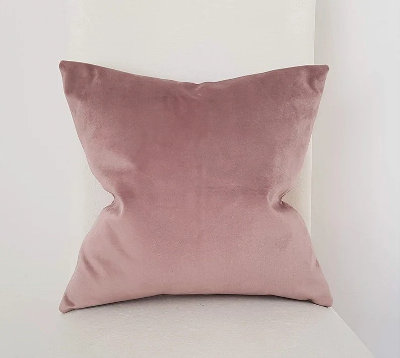Light Pink Velvet Pillow Cover, Blush Pink Velvet Throw Pillow Cover, Luxury Velvet Cushion, Velv... | Etsy (US)