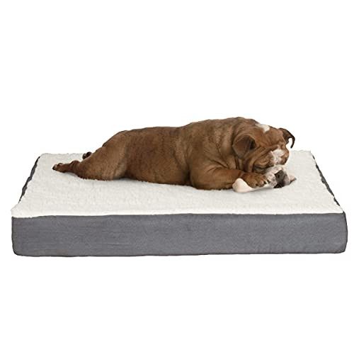 Orthopedic Dog Bed – 2-Layer Memory Foam Dog Bed with Machine Washable Sherpa Cover – 30x20.5 Dog Be | Amazon (US)