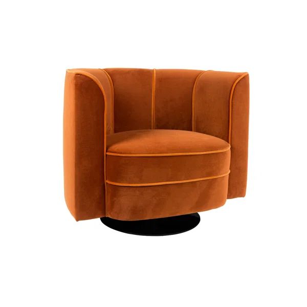 Clayton 34'' Wide Tufted Velvet Swivel Barrel Chair | Wayfair North America