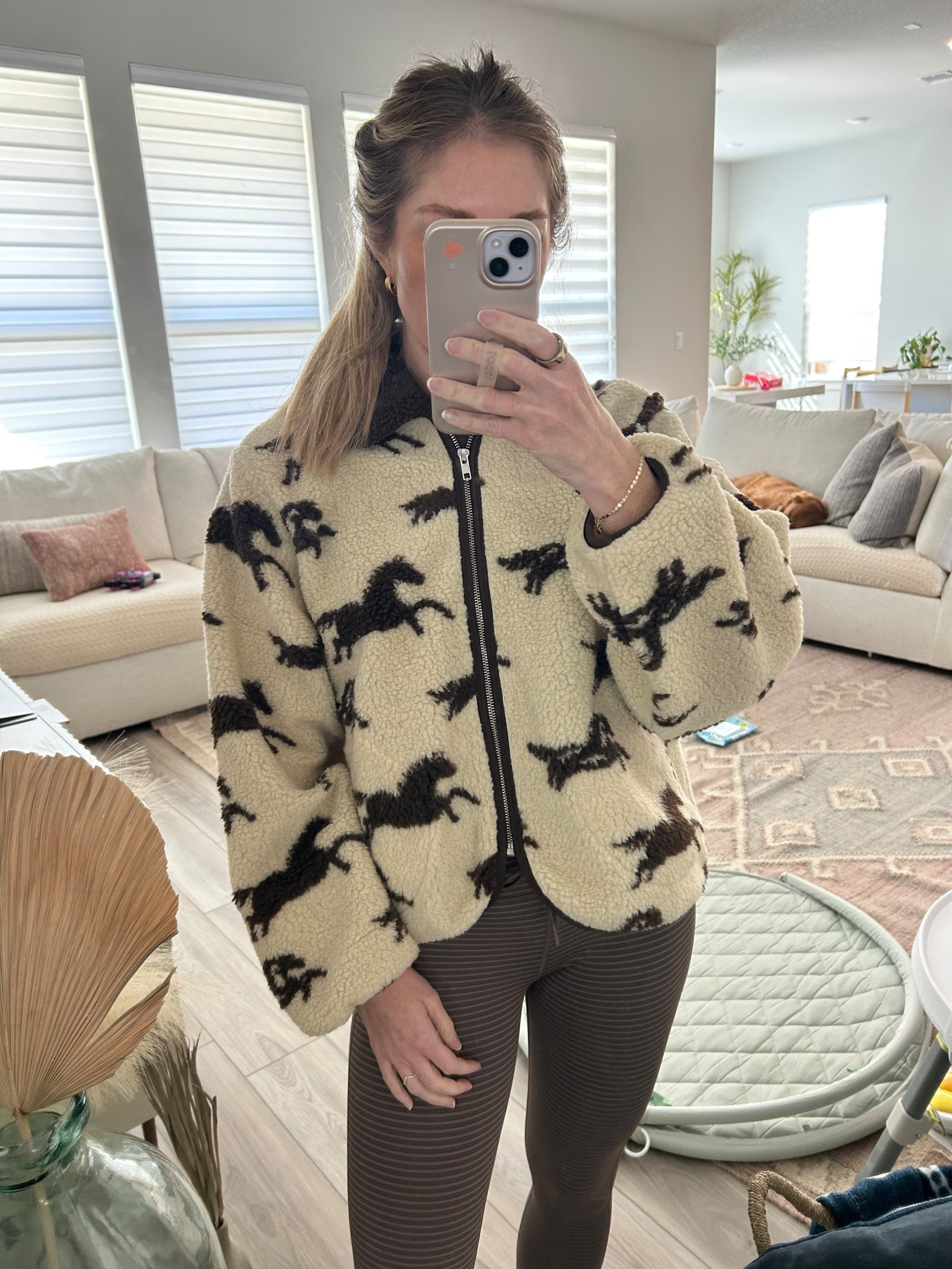 horse jacket - worth the price. doesn’t shed and has the cutest cut. wearing a size 2 (which is like a small medium)

#LTKSeasonal #LTKActive #LTKStyleTip