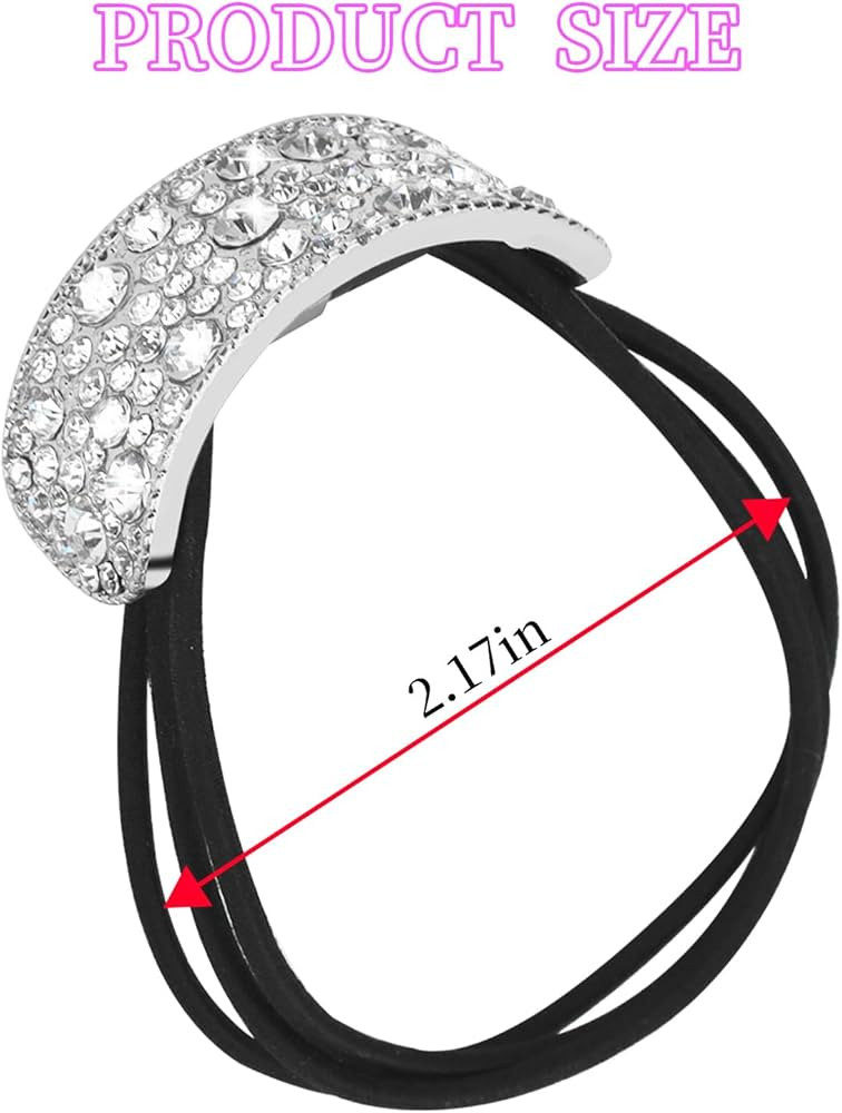 YISSION 4Pcs Sparkly Rhinestone Hair Ties Ponytail Holder Elastics Scrunchies Fancy Crystal Hair ... | Amazon (US)