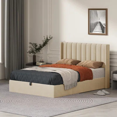 Daizia Lift Up Storage Platform Bed with Wingback Headboard | Wayfair North America