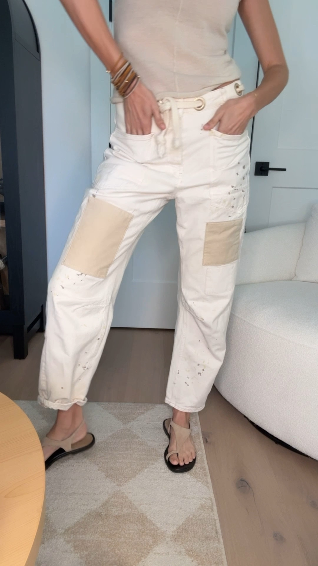 free people denim // size up for slouchy fit 