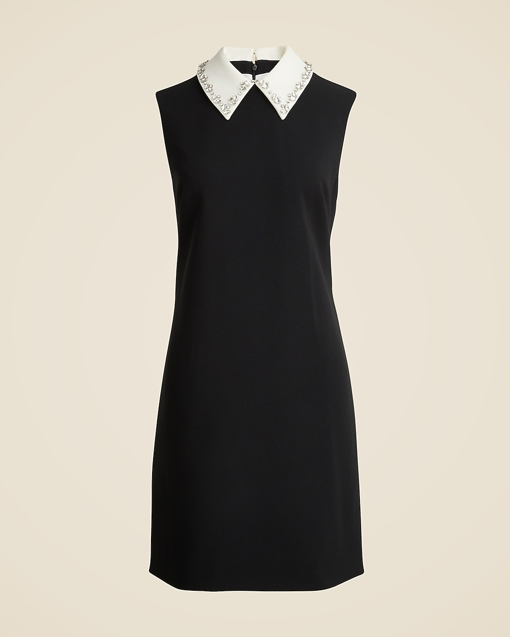 Embellished collared shift dress in stretch crepe | J. Crew US