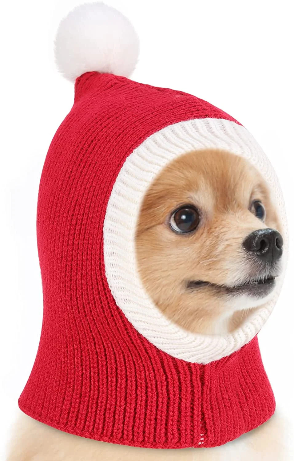 Pawaboo Christmas Pet Hat, Funny Knitted Pets Cap with Pompon, Cute Crocheted Snood Winter Warm P... | Walmart (US)