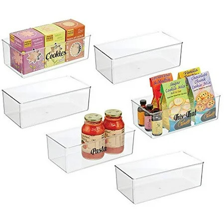 mDesign Deep Plastic Kitchen Storage Organizer Container Bin with 32 Pantry Identification Labels &  | Walmart (US)