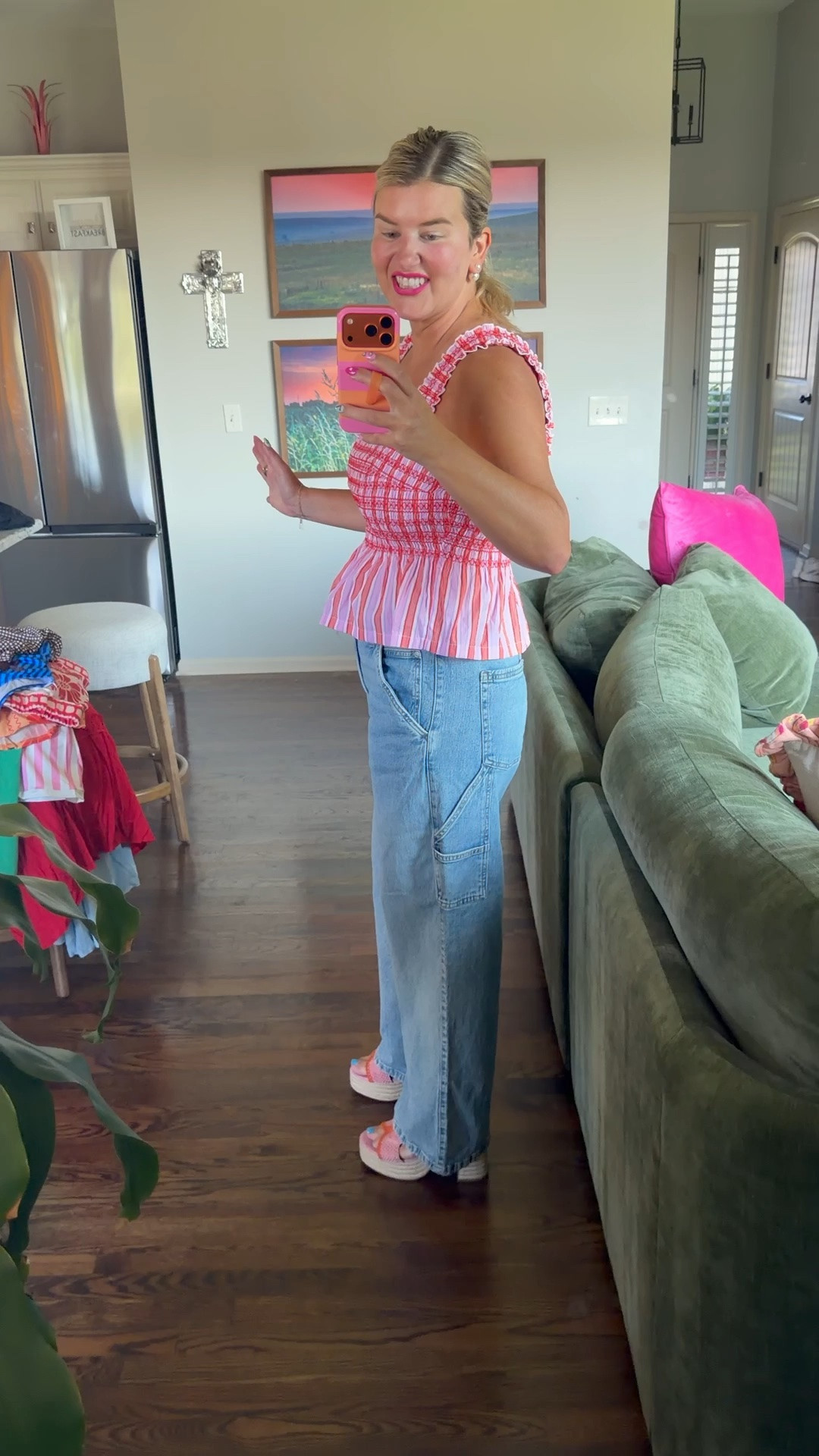 These jeans are going to go viral! The carpenter jeans from Walmart!!! On sale for $11 online!!! Originally only $28! Great quality and fit! I love them so much 

Top is also from Walmart and $9 online

#LTKgrwm #LTKootd #LTKSaleAlert