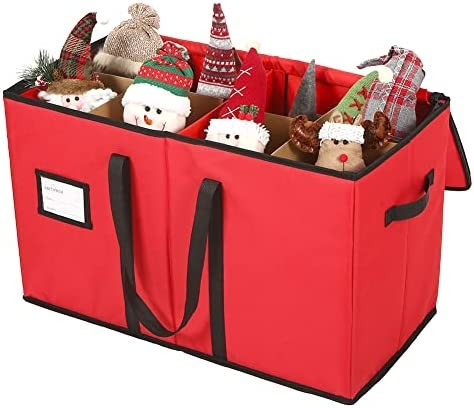 Sattiyrch Christmas Figurine Storage Box & Xmas Figurine Container -600D Canvas Ornament Storage ... | Amazon (US)