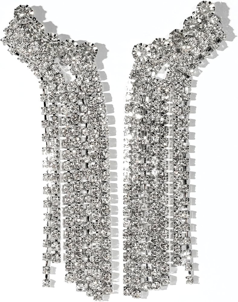Premium Quality | Statement Crystal Drop Earrings | 925 Sterling Silver Post | Haute Couture Aest... | Amazon (US)
