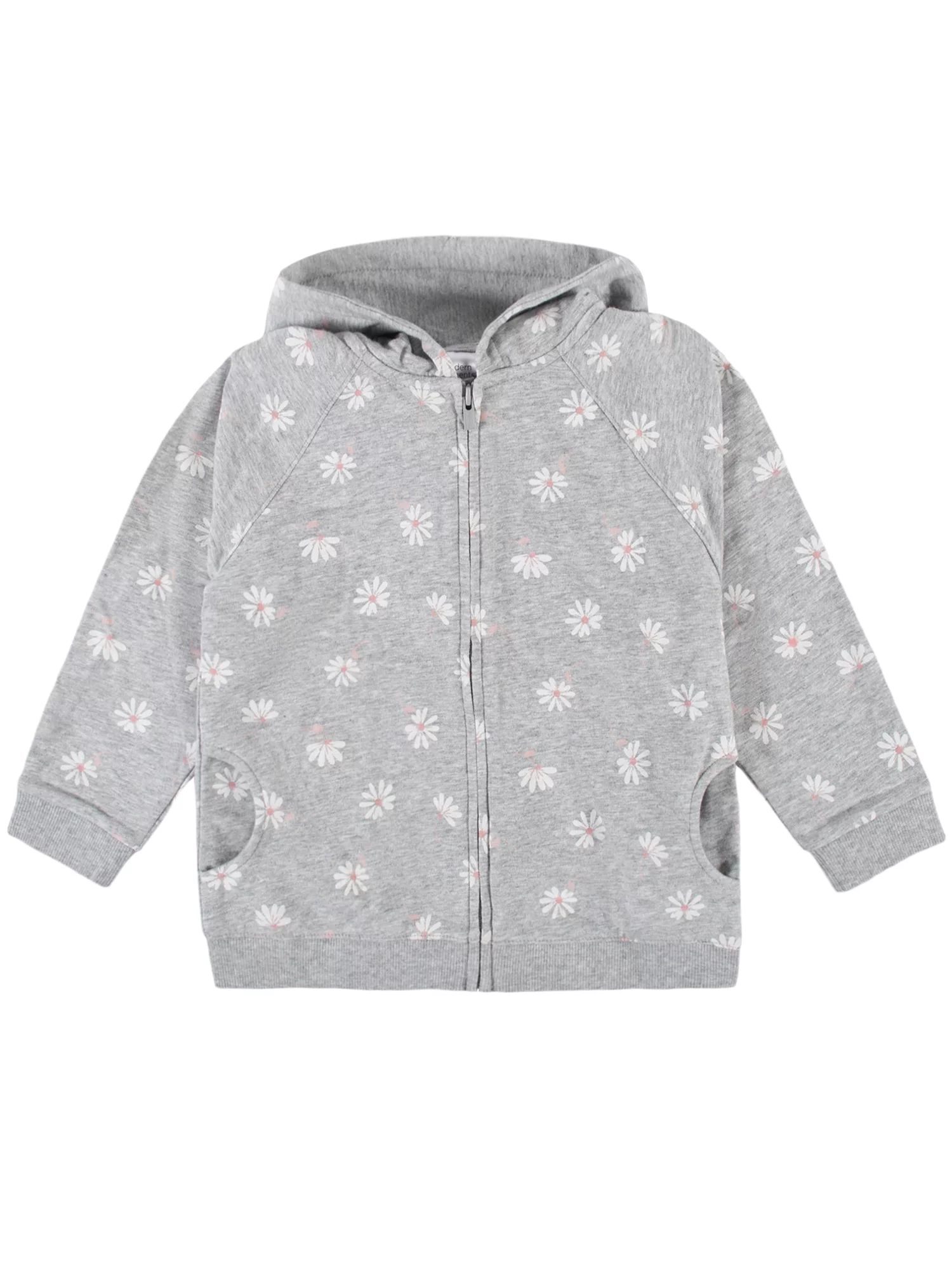 Modern Moments by Gerber Baby and Toddler Girl Zip-Up French Terry Hoodie, 12M-5T - Walmart.com | Walmart (US)