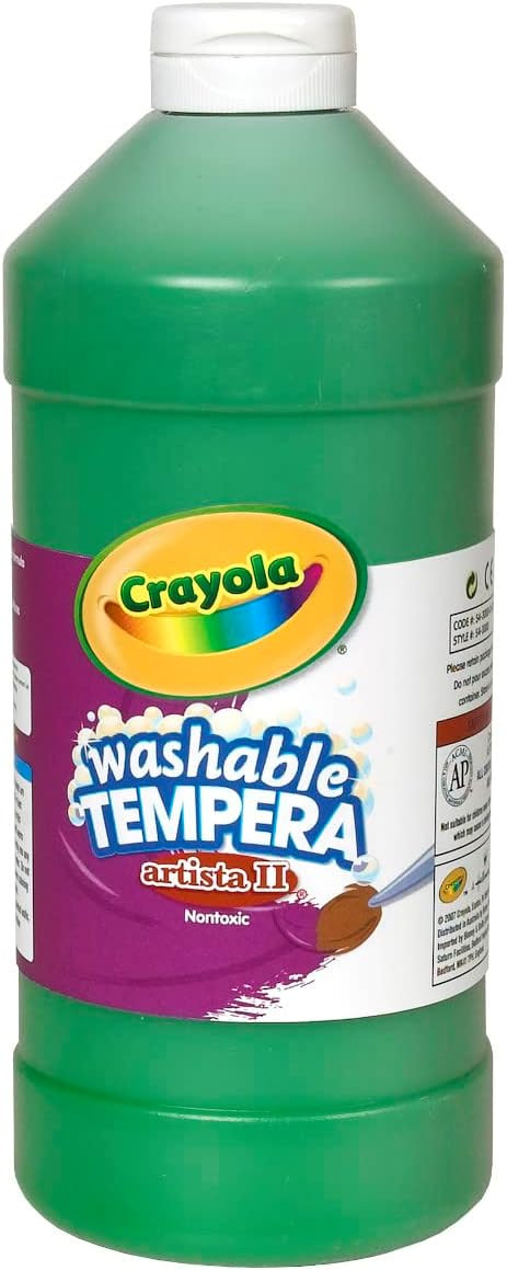 Crayola Washable Tempera Paint For Kids, Green Paint, Classroom Supplies, Non Toxic, 32 Oz Squeez... | Amazon (US)