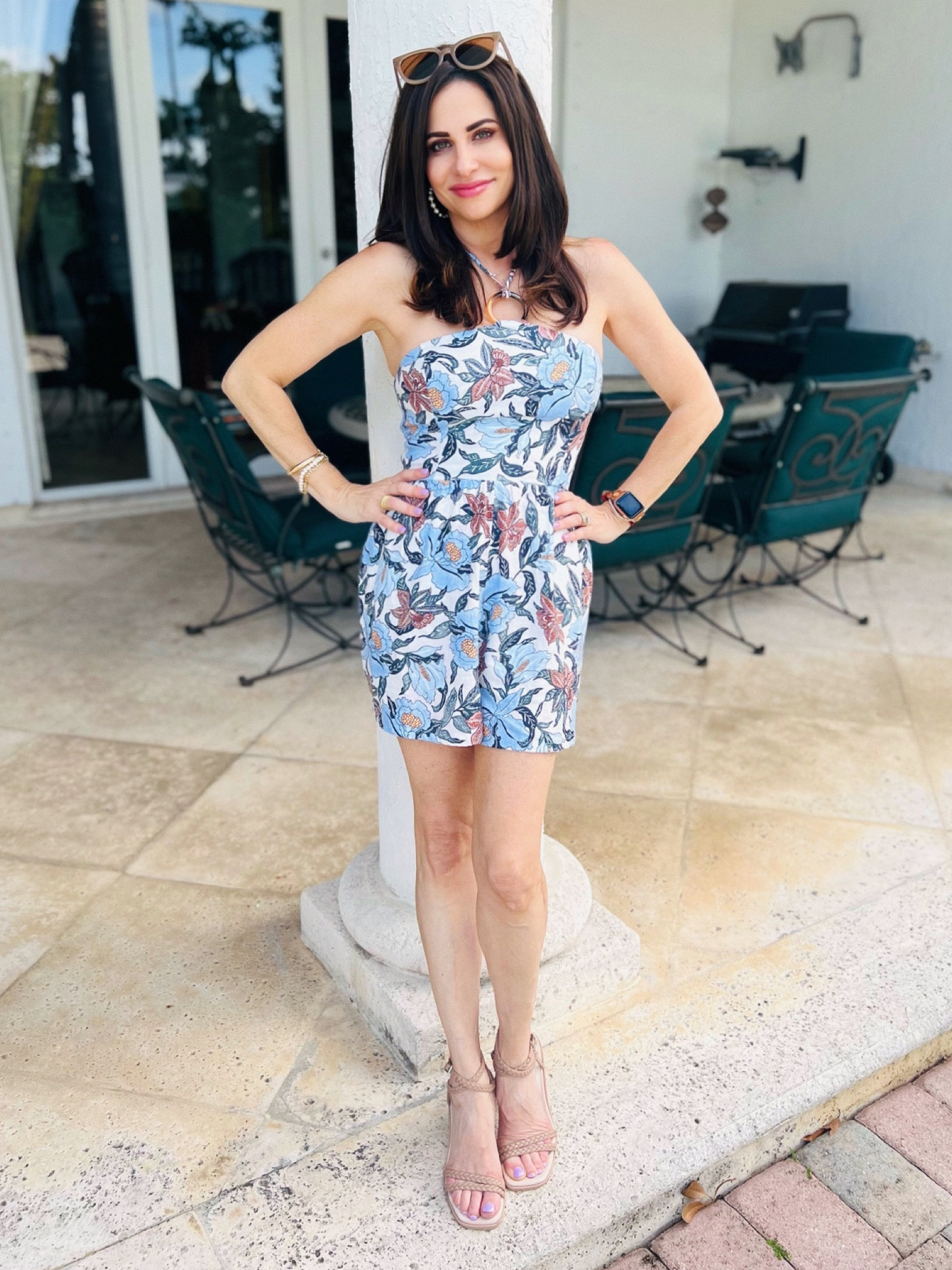 Super cute Romper .
Wearing a sm 
Sandals TTS 
Clothing 30% off 

#LTKstyletip #LTKsalealert #LTKSeasonal