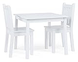 Humble Crew, White Kids Wood Square Table and 2 Chairs Set | Amazon (US)