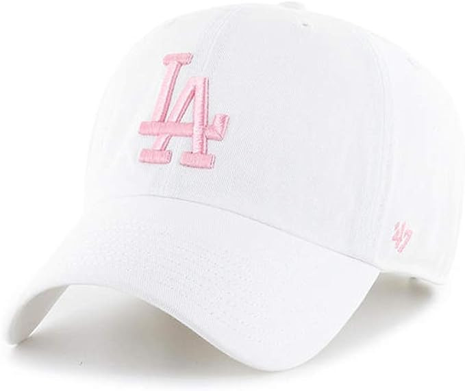 47 Brand Los Angeles LA Dodgers Clean Up Adjustable Hat - White/Pink, Unisex, Adult - MLB Basebal... | Amazon (US)
