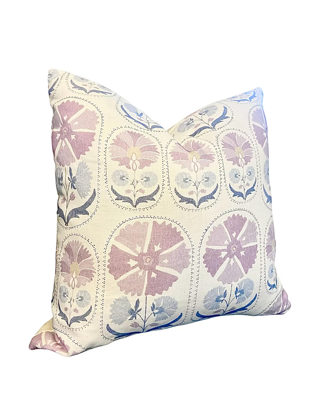 Schumacher Anjuna Floral Linen Print Purple, Blue Green Abstract Floral Pillow Cover | Etsy (US)