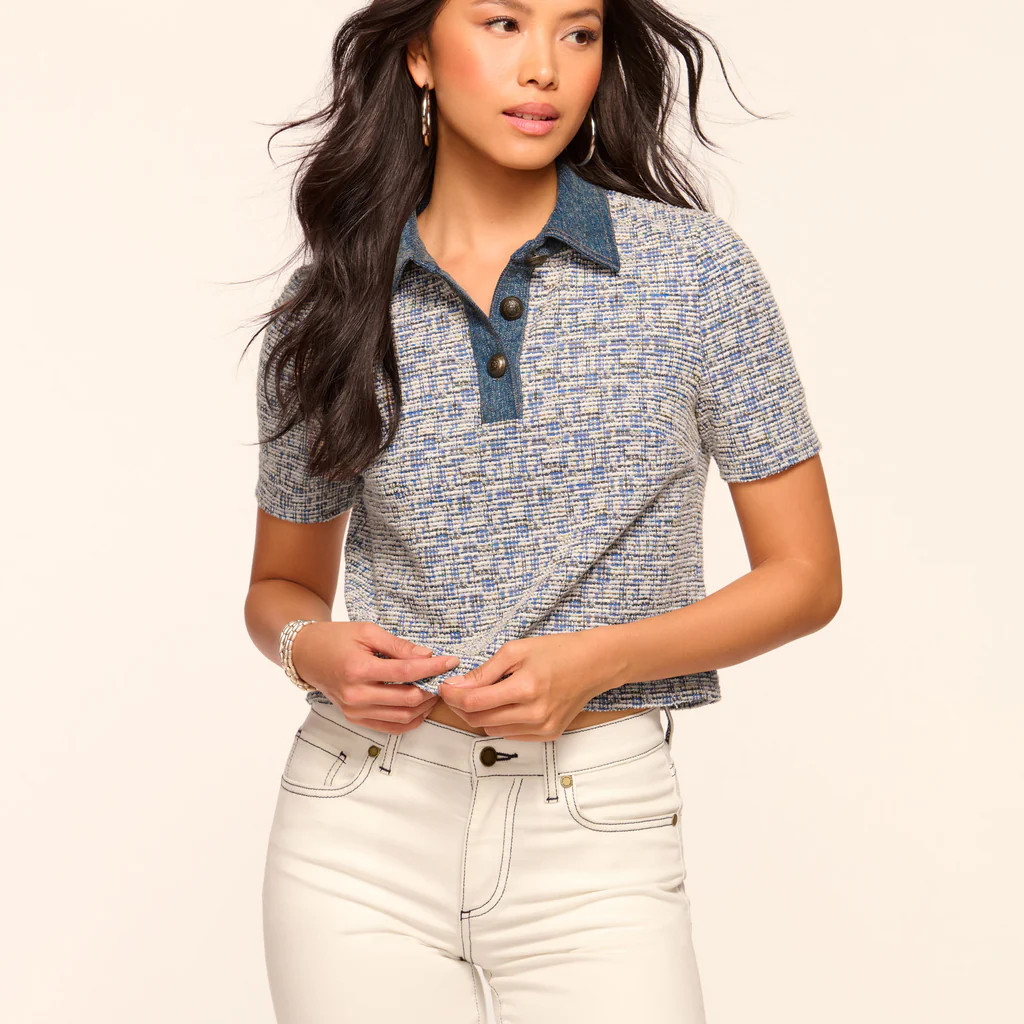 Venice Tweed Polo Top | Ramy Brook