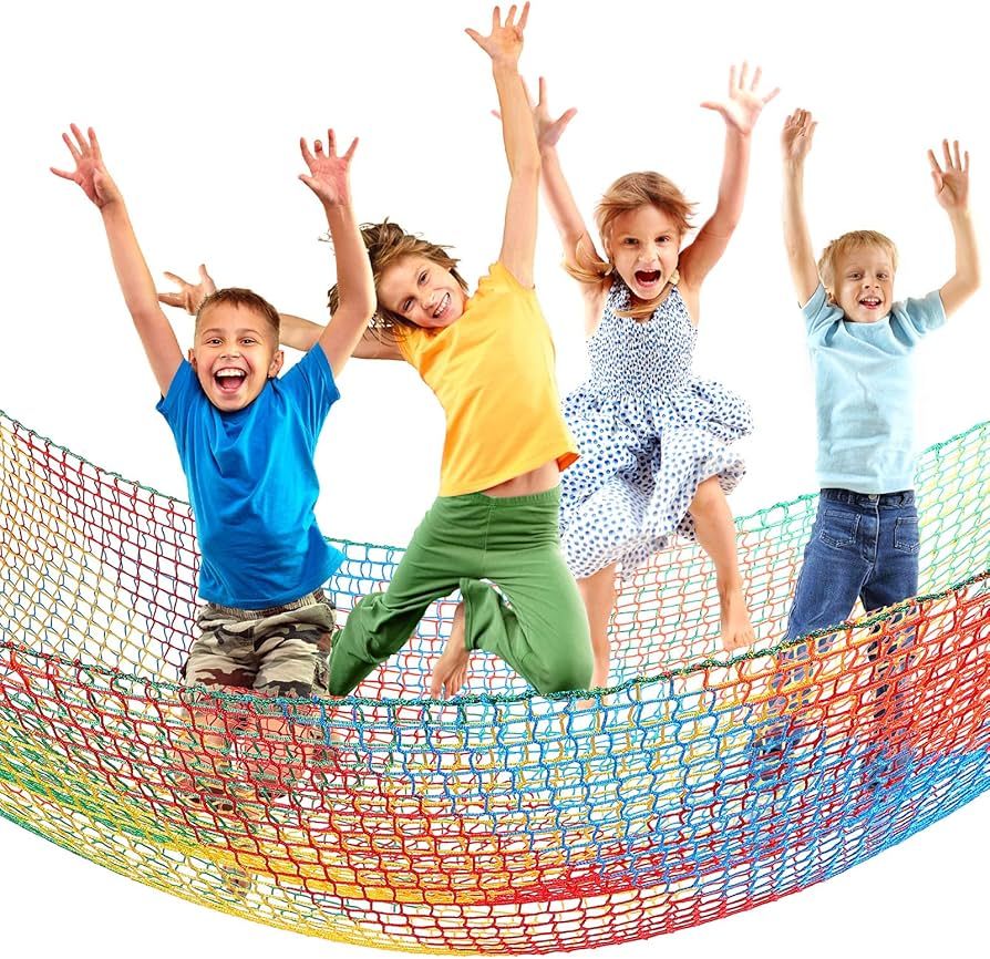 Climbing Cargo Net 6.5 x 9.8 ft Large Kids Backyard Climbing Net Double Layers Playground Safety ... | Amazon (US)