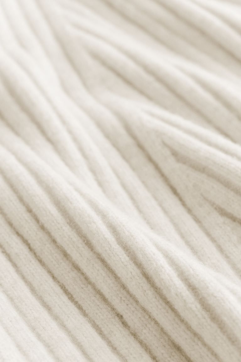 Rib-knit dress - Natural white - Ladies | H&M GB | H&M (UK, MY, IN, SG, PH, TW, HK)