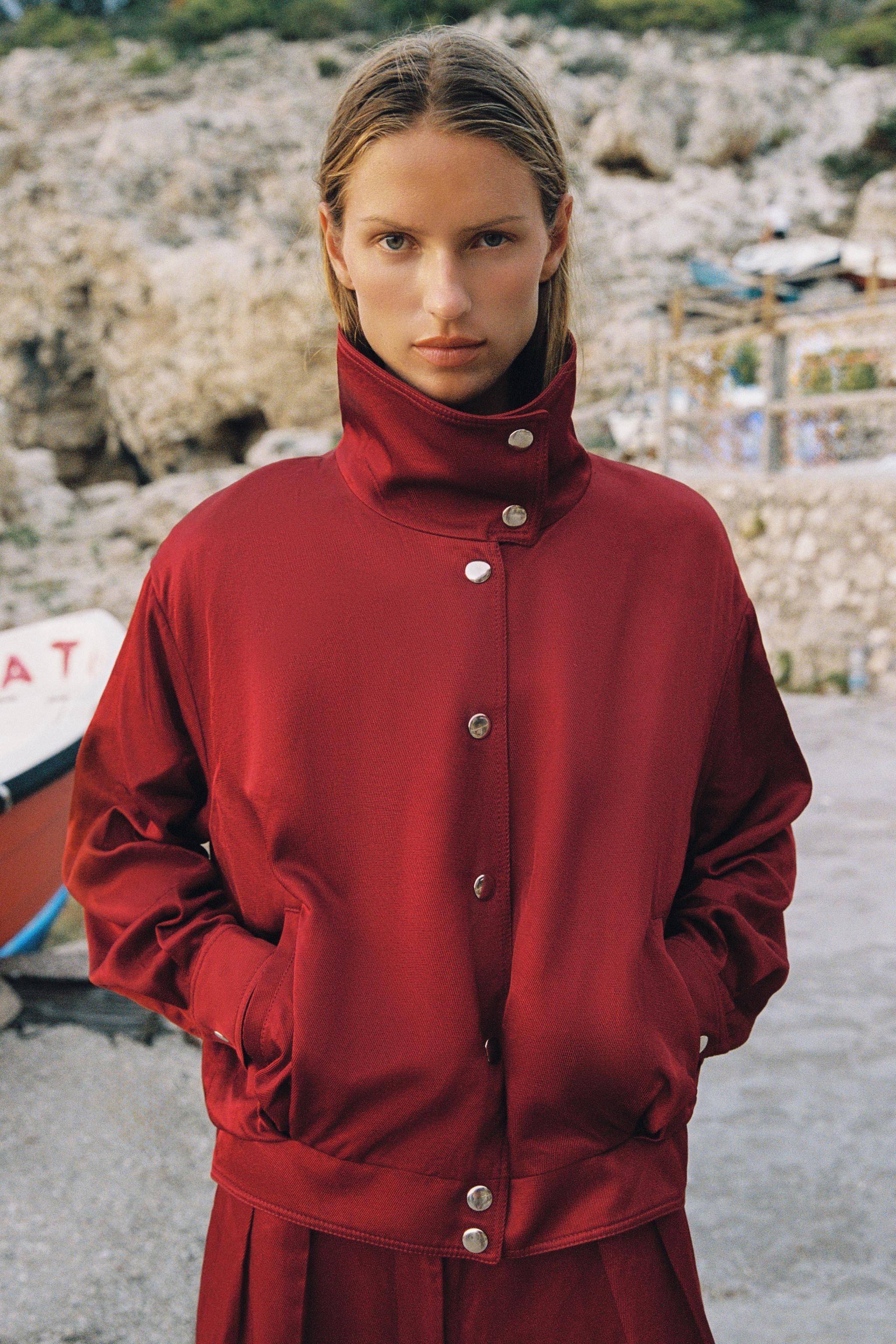 STAND-UP COLLAR BOMBER JACKET | Zara US