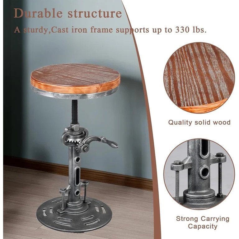 LOKKHAN American Antique Steampunk Deco Vintage Industrial Bar Cafe Stool, Retro Stylish Cast Iro... | Walmart (US)